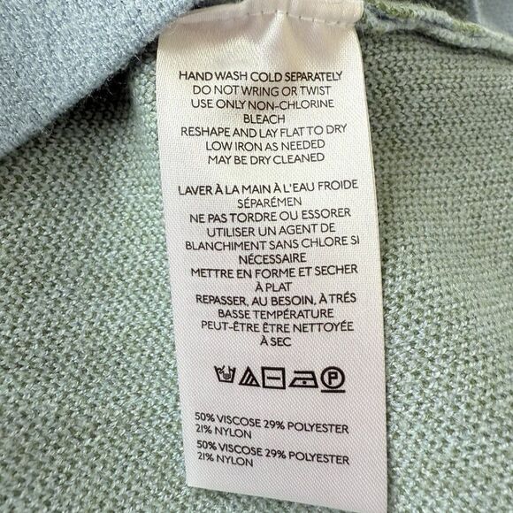 Anthropologie Maeve CARYS Mock Neck Sweater Womens Large Blue Green Oversized - Picture 3 of 13